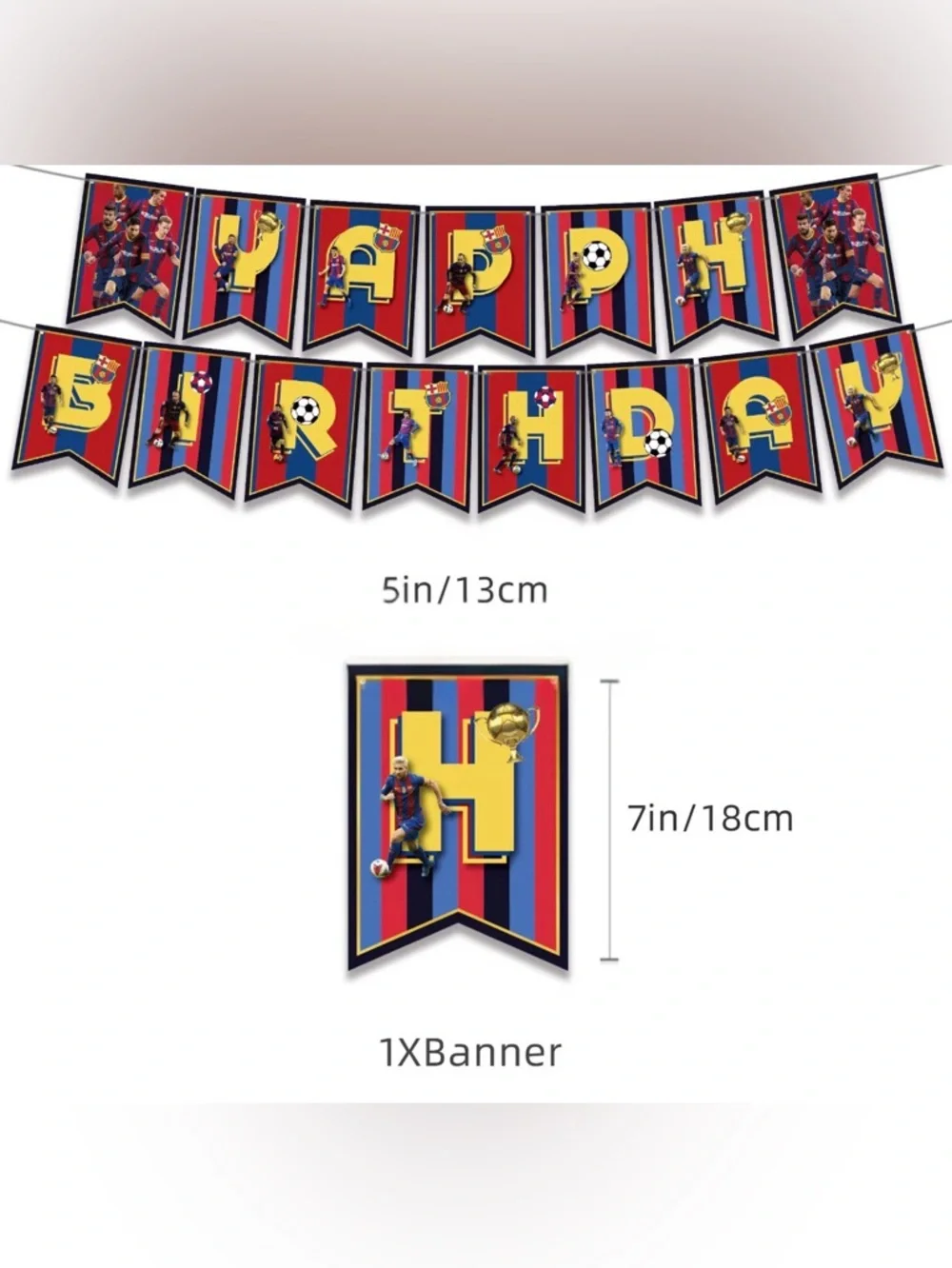 Barcelona Red & Blue Soccer Birthday Party Kit